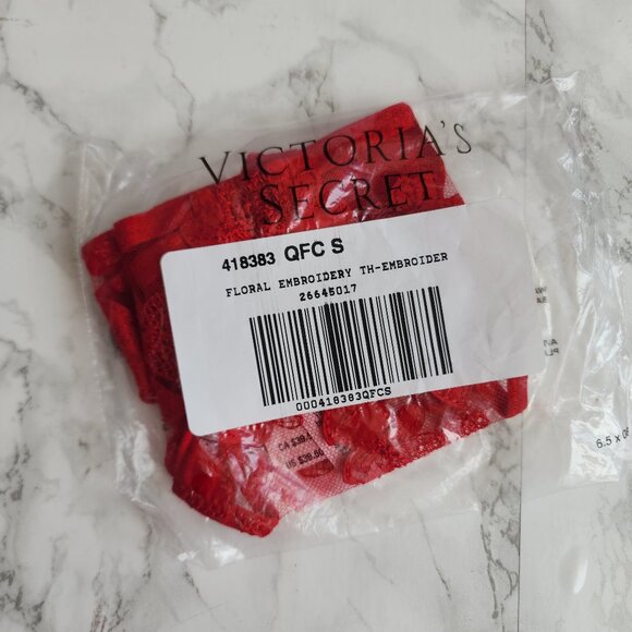 VICTORIA'S SECRET VERY SEXY ZIGGY GLAM FLORAL EMBROIDERY THONG PANTY - Picture 8 of 8